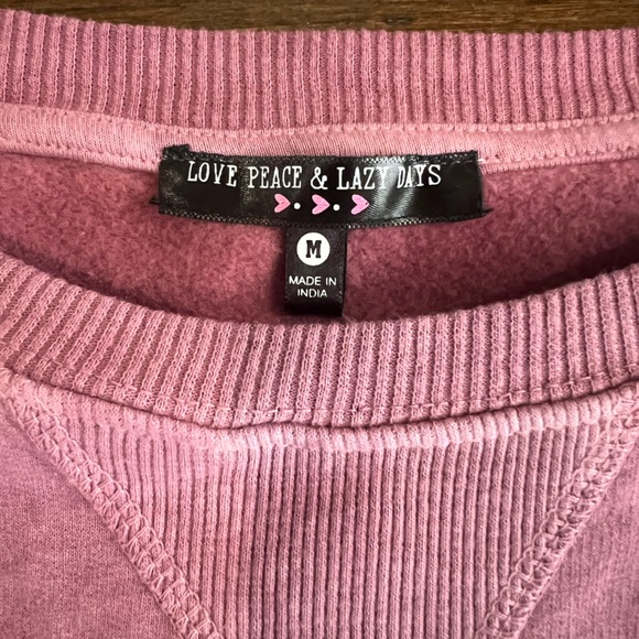 Peace, Love, and Lazy Days Pink Gradient Sweatshirt - Picture 2 of 4
